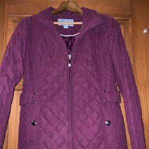 Womens Casual Quilted Jacket, Sz - Small, Purple Grape
